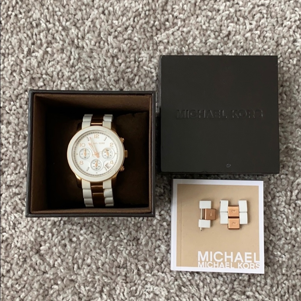 Michael kors gold/white watch